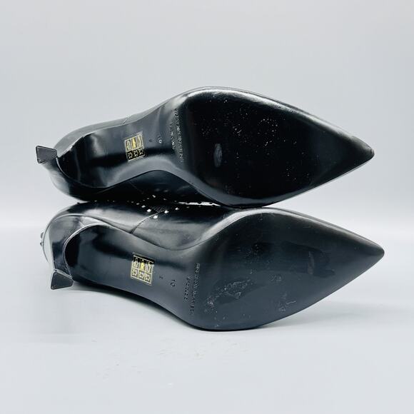 Sigerson Morrison Boots Womens 10 Black Leather Studded High Heel Pointed Toe - Picture 7 of 10